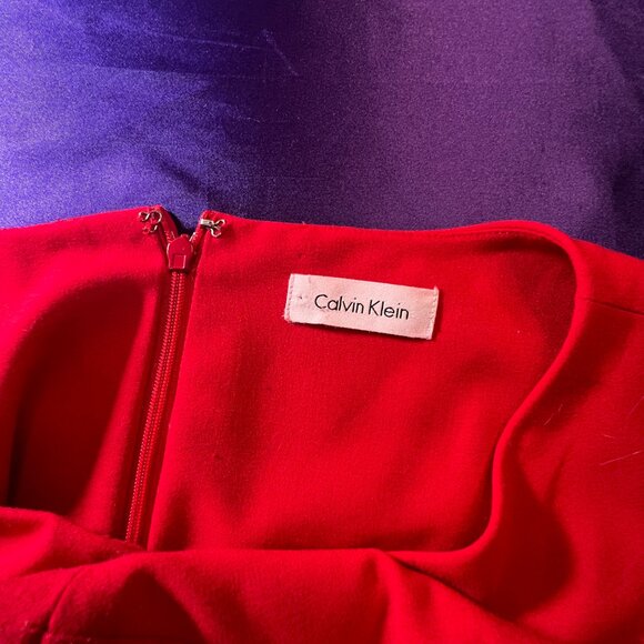 📌Calvin Klein Midi Sleeveless Fitted Dress with Keyhole and Belt - Picture 14 of 15